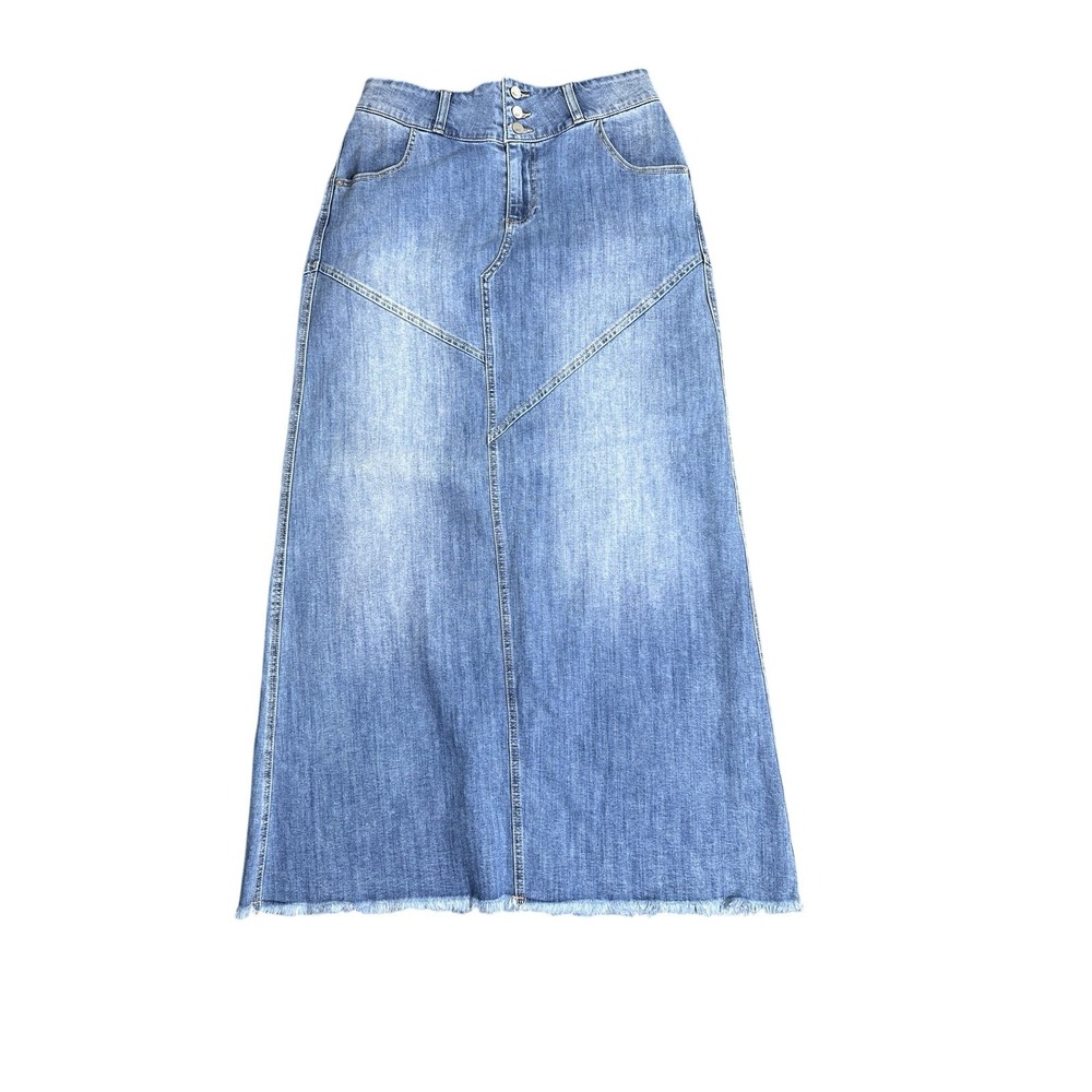 Wash Lab WL1610S‎ Denim Maxi Skirt Size 29 A-Line Y2K 90s